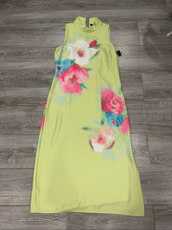 Karl Lagerfeld Dresses & Skirts - Karl Lagerfeld Floral Mock-Neck Maxi Dress in Lemon Green size 8